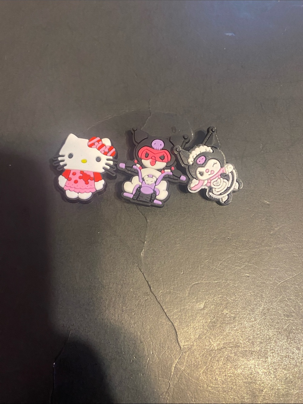 Sanrio Rubber Shoe Charms in White, Pink, Black